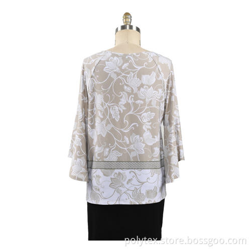 printing casual T-shirt Bell Sleeve